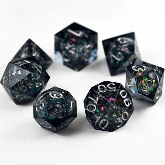 DNC Dice Set - Cityscape - Liquid Core - 7 Resin Dice - Fantasy RPG Gaming - Picture 6 of 6